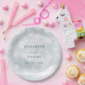 Winter Wonderland Sneeuwbruiloft Papieren Bordje (Feest)