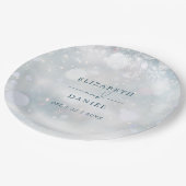 Winter Wonderland Sneeuwbruiloft Papieren Bordje (Gekanteld)