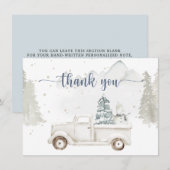 Winter Wonderland, Sneeuwende Dieren & Vrachtwagen Bedankkaart (Voorkant / Achterkant)