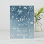 Winter wonderland Sneeuwflakes company party invit Kaart (Staand voorkant)