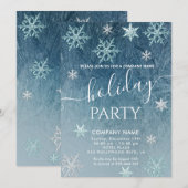 Winter wonderland Sneeuwflakes company party invit Kaart (Voorkant / Achterkant)