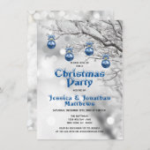 Winter Wonderland Sneeuwkerstfeest Blauw Wit Kaart (Voorkant / Achterkant)