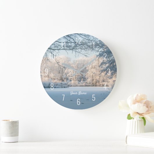 Winter Wonderland Sneeuwlandschap Grote klok (Huis)
