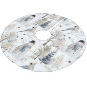 Winter Wonderland Sneeuwman en vogelpatroon Kerstboom Rok (Gekanteld)