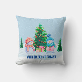 Winter Wonderland Sneeuwman Koppel Worp Kussen