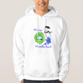 Winter Wonderland, Sneeuwman, roos Hoodie (Voorkant)