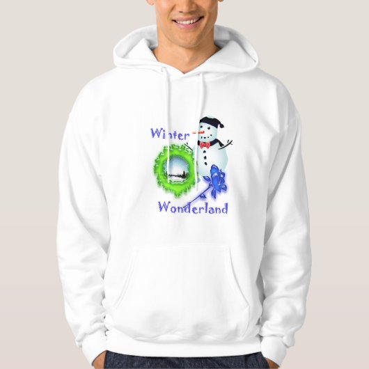 Winter Wonderland, Sneeuwman, roos Hoodie (Voorkant)