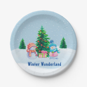 Winter Wonderland Sneeuwmannen Papieren Bord