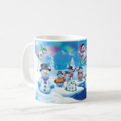 Winter Wonderland sneeuwmensen scène mok (Voorkant links)