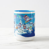 Winter Wonderland sneeuwmensen scène mok (Center)