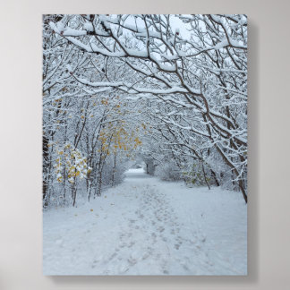Winter Wonderland Sneeuwpark Lege Kaart Acryl Fototegel