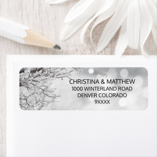 Winter Wonderland Sneeuwtak Bruiloft Etiket (Insitu)