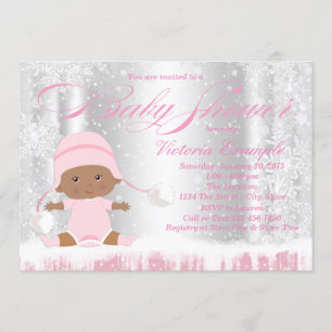 Winter Wonderland Sneeuwvlok Baby Shower Uitnodigi Kaart