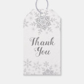 Winter Wonderland Sneeuwvlok Baby shower Zilver Cadeaulabel (Voorkant)