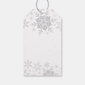 Winter Wonderland Sneeuwvlok Baby shower Zilver Cadeaulabel (Achterkant)