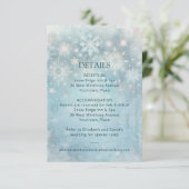 Winter Wonderland Sneeuwvlok Bruiloft Details Inst Kaart (Staand voorkant)