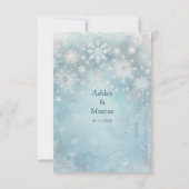 Winter Wonderland Sneeuwvlok Bruiloft Details Inst Kaart (Achterkant)