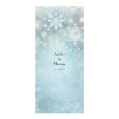 Winter Wonderland sneeuwvlok bruiloft details invo Reclamekaart (Achterkant)