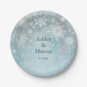 Winter Wonderland Sneeuwvlok bruiloft Papieren Bordje (Voorkant)