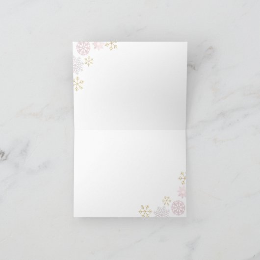 Winter Wonderland Sneeuwvlok Dank u kaart (Binnen)