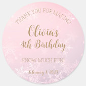 Winter Wonderland Sneeuwvlok Dank u Verjaardag Ronde Sticker