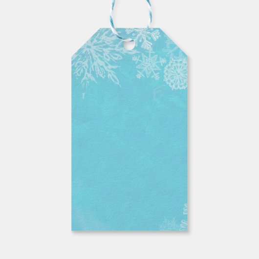 Winter Wonderland Sneeuwvlok Frost Verjaardagsfees Cadeaulabel (Achterkant)