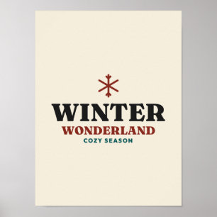 Winter Wonderland Sneeuwvlok Gezellige Seizoen Pos Poster