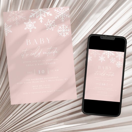 Winter Wonderland Sneeuwvlok Meisje Baby shower Kaart