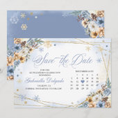 Winter Wonderland Sneeuwvlok Save the Date Kaart (Voorkant / Achterkant)