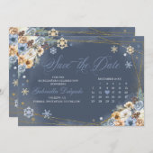 Winter Wonderland Sneeuwvlok Save the Date Kaart (Voorkant / Achterkant)