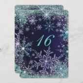 Winter Wonderland Sneeuwvlok Uitnodigingen (Voorkant / Achterkant)