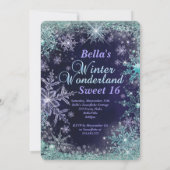 Winter Wonderland Sneeuwvlok Uitnodigingen (Achterkant)