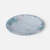 Winter Wonderland Sneeuwvlokken Blauw Elegant Part Papieren Bordje (Gekanteld)