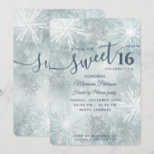 Winter wonderland sneeuwvlokken bokeh zoet 16 kaart (Voorkant / Achterkant)