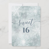 Winter wonderland sneeuwvlokken bokeh zoet 16 kaart (Achterkant)