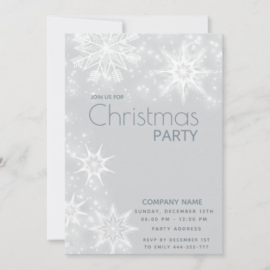 Winter wonderland sneeuwvlokken corporate kerst kaart (Voorkant)