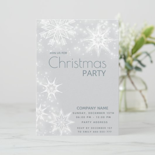 Winter wonderland sneeuwvlokken corporate kerst kaart (Staand voorkant)