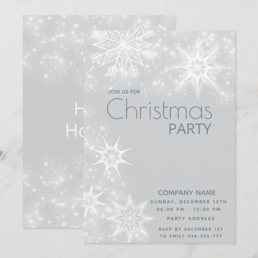 Winter wonderland sneeuwvlokken corporate kerst kaart (Voorkant / Achterkant)