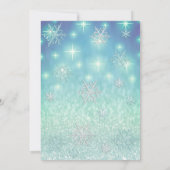 Winter wonderland sneeuwvlokken glitter Quinceañer Kaart (Achterkant)