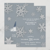 Winter wonderland sneeuwvlokken jurken zoete zesti kaart (Voorkant / Achterkant)