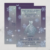 Winter wonderland sneeuwvlokken jurken zoete zesti kaart (Voorkant / Achterkant)