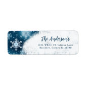 Winter Wonderland Sneeuwvlokken Kerstmis Adres Etiket (Voorkant)