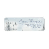 Winter Wonderland Sneeuwvlokken Retouradres Etiket (Voorkant)