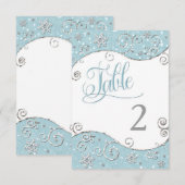 Winter Wonderland Sneeuwvlokken Tafel Nummerkaart Kaart (Voorkant / Achterkant)