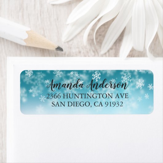 Winter Wonderland Sneeuwvlokken Vrijgezellenfeest  Etiket (Insitu)