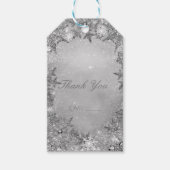 Winter Wonderland Sneeuwvlokken Zilver Elegant Par Cadeaulabel (Voorkant)
