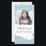 Winter Wonderland Sneeuwvlokken Zilveren Draaikolk Save The Date<br><div class="desc">Voeg uw eigen foto en tekst toe.</div>