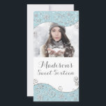 Winter Wonderland Sneeuwvlokken Zilveren Draaikolk Save The Date<br><div class="desc">Voeg uw eigen foto en tekst toe.</div>