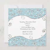 Winter Wonderland Sneeuwvlokken Zilveren Werveltje Kaart (Achterkant)