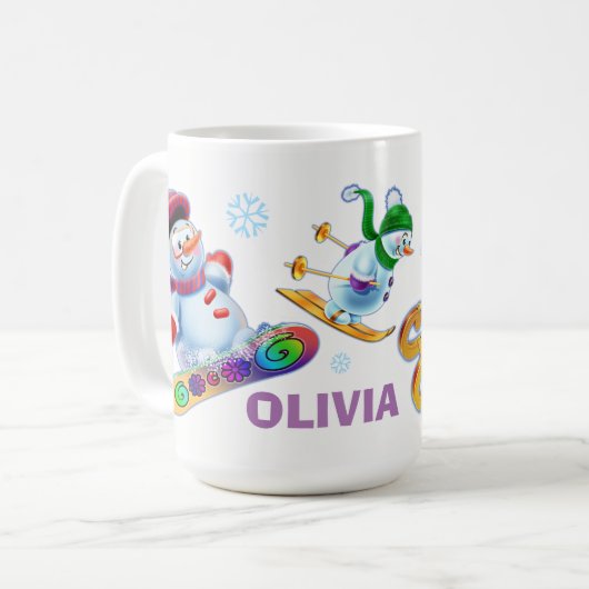 Winter Wonderland sneeuwvolk mok douanenaam (Voorkant links)